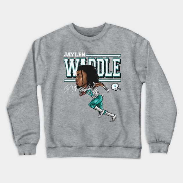 Jaylen Waddle Miami Cartoon Crewneck Sweatshirt by Buya_Hamkac